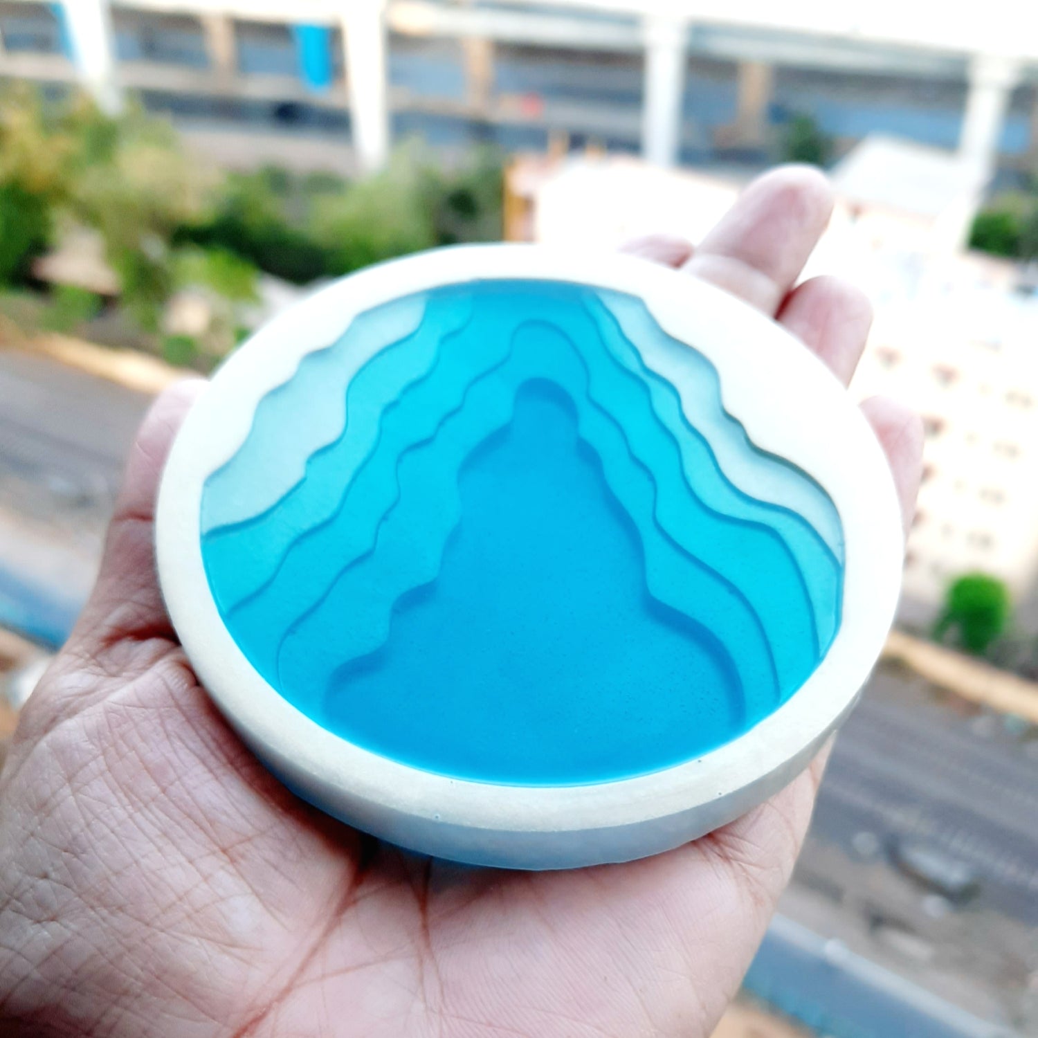 Ocean Terrace Tea Coasters Silicone Resin Mould for resin art - The Mould Story
