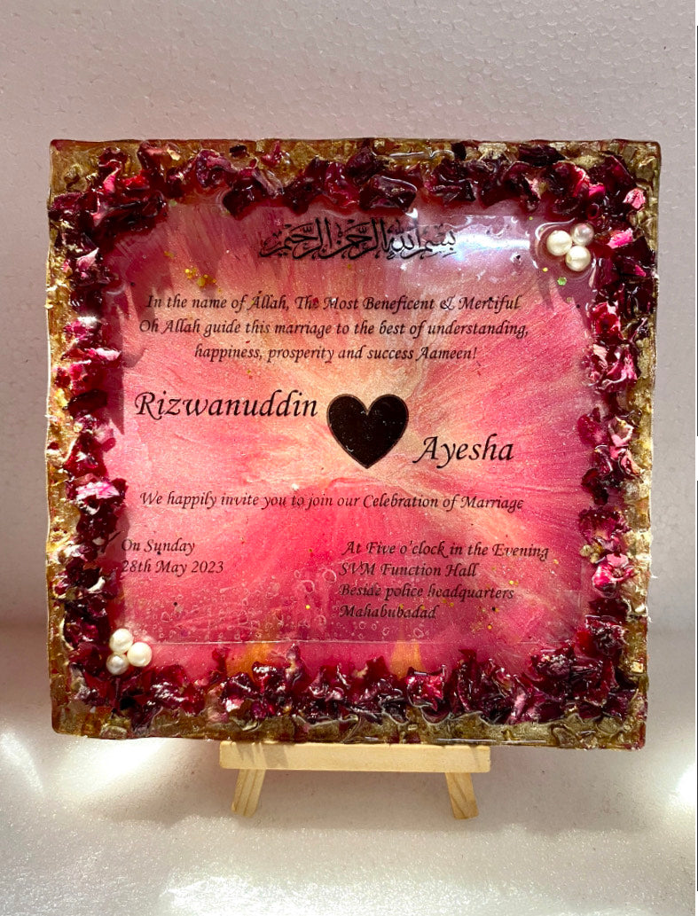 Wedding Card Mould / Square Tray 8 x 8 Inches Silicone Resin Mould for resin art - The Mould Story