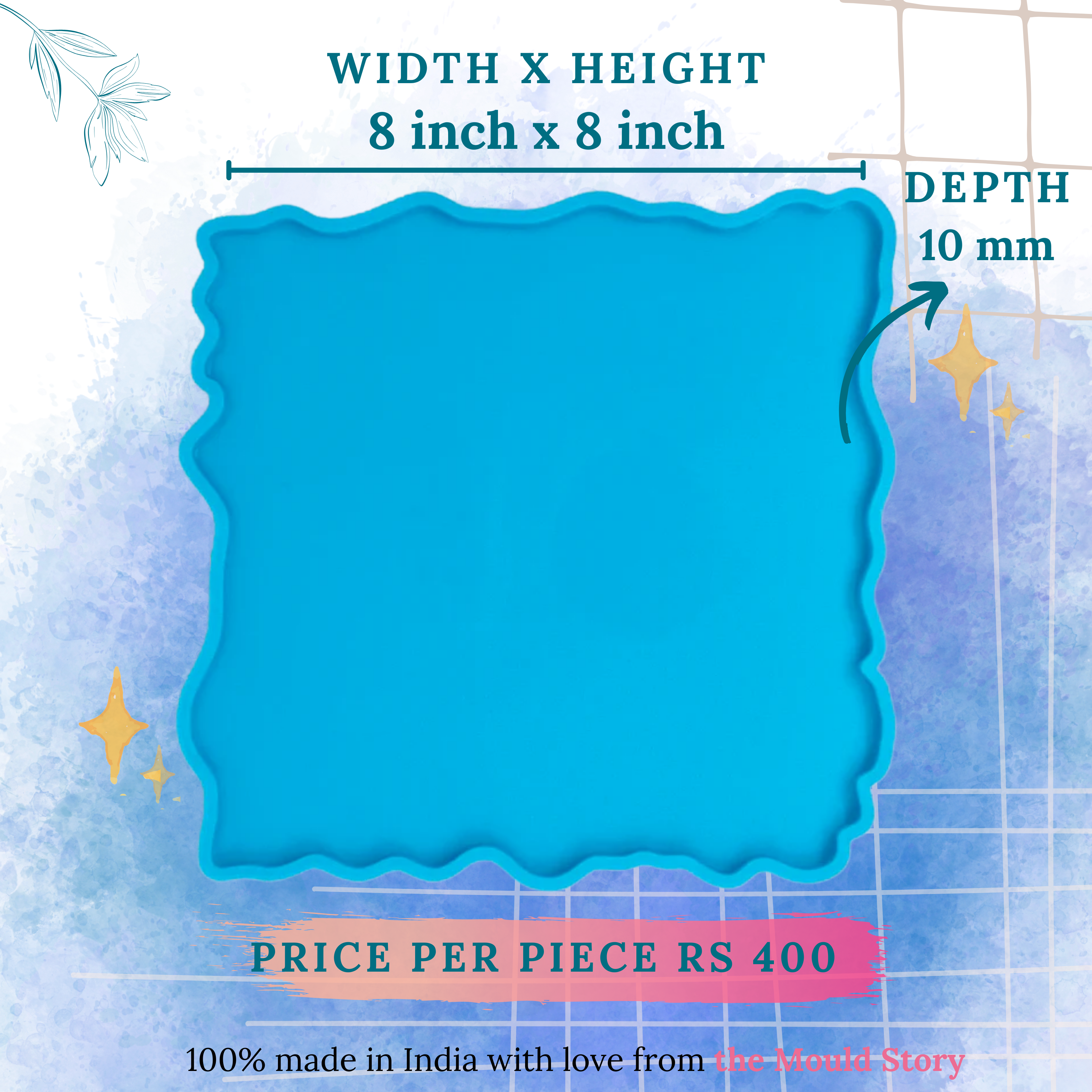 8 Inch Square Agate Tray Mould - The Mould Story