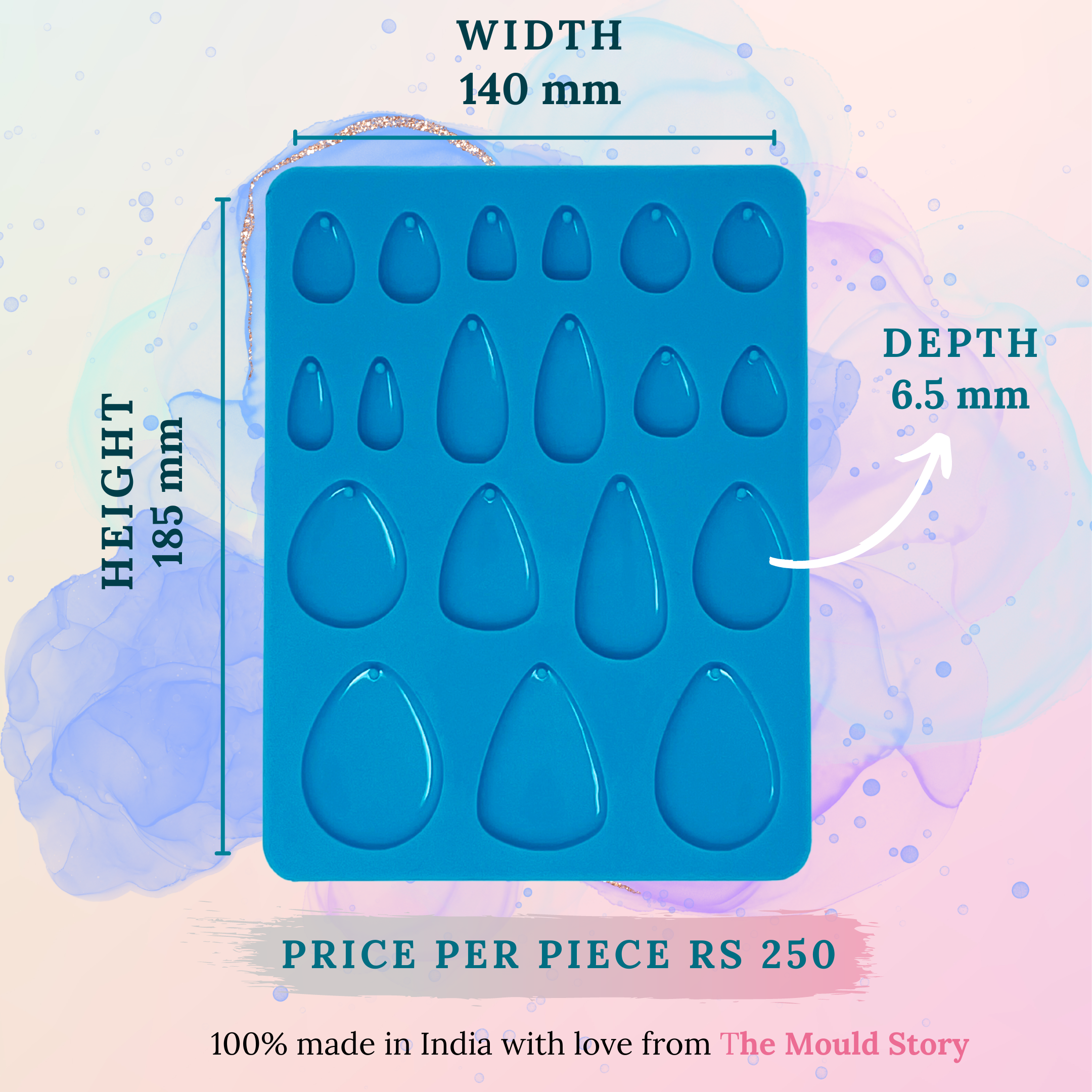 Tear Drop Pendant/ Earring Jewellery Silicone Resin Mould for resin art- The Mould Story