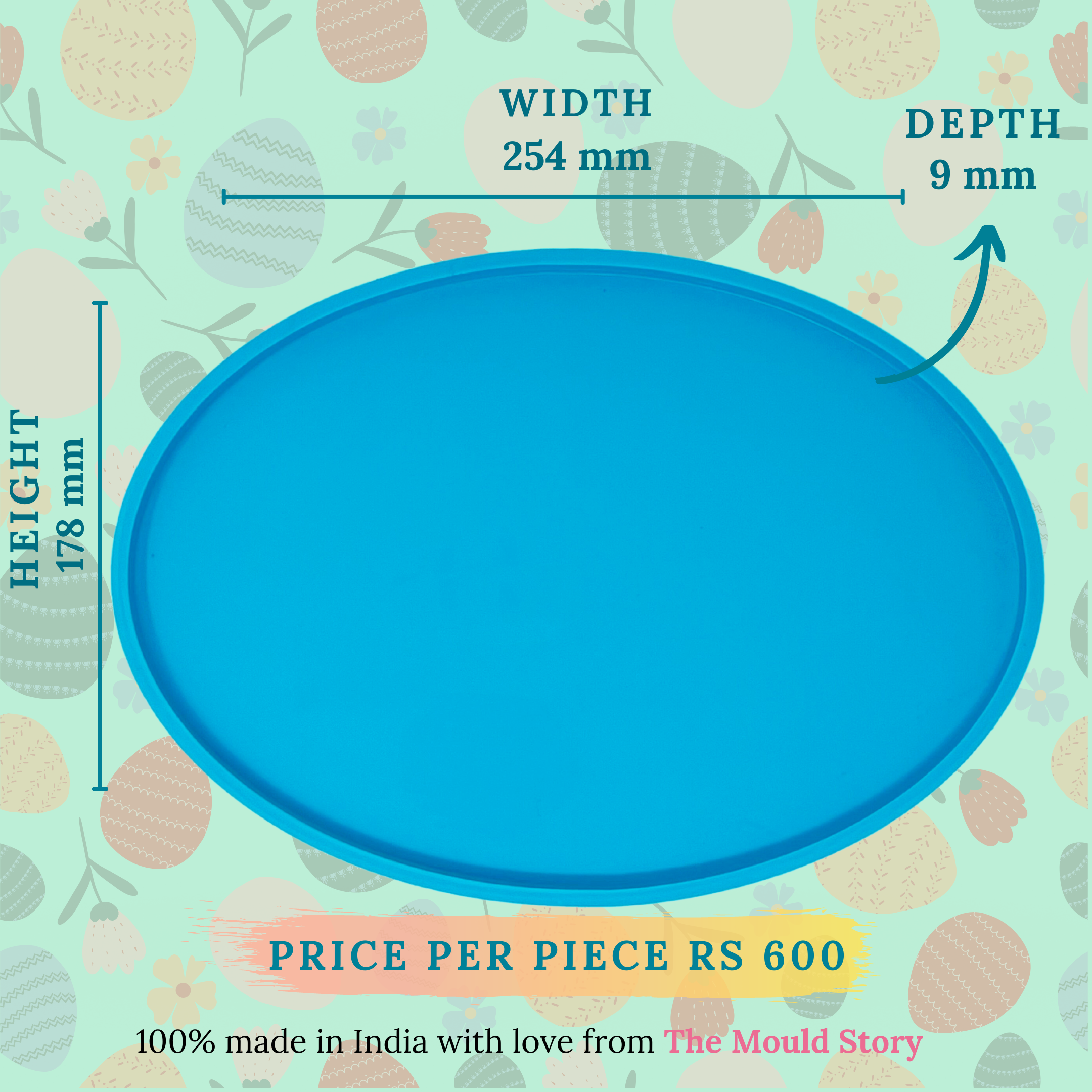 Large Oval Plate Silicone Resin Mould for resin art - The Mould Story