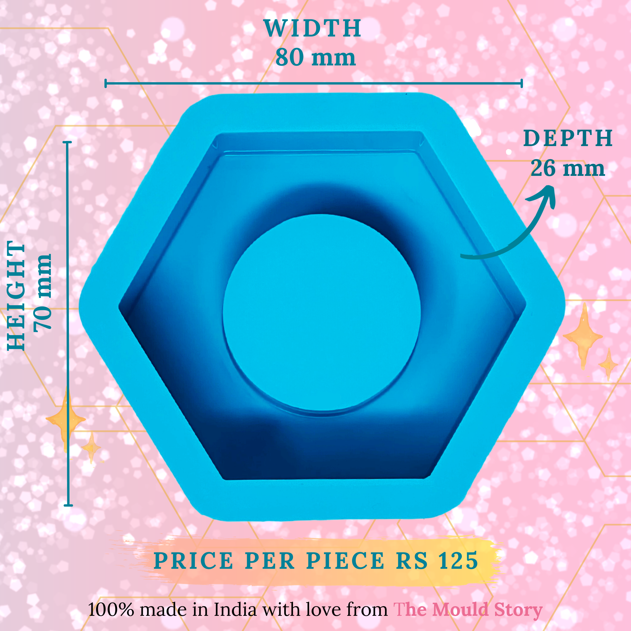 Small Hexagon Tealight Holder Mould - The Mould Story