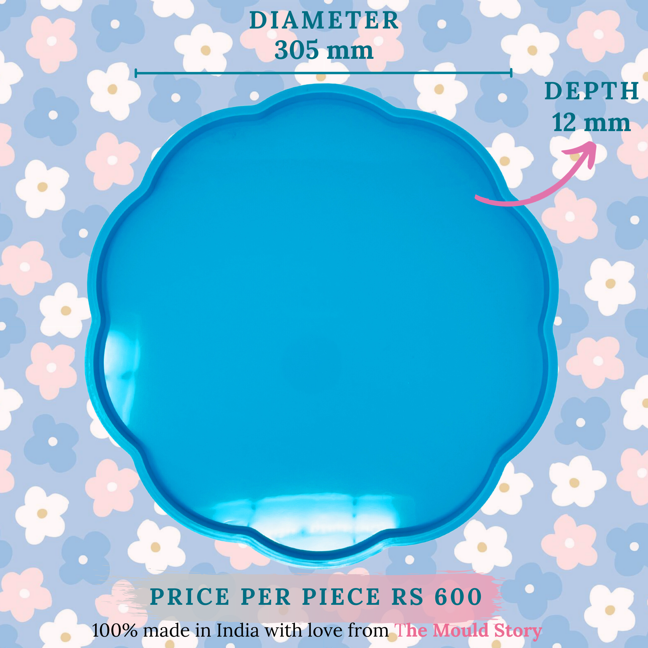 Corrugated Edges 12" Round Tray Silicone Mould for resin art - The Mould Story