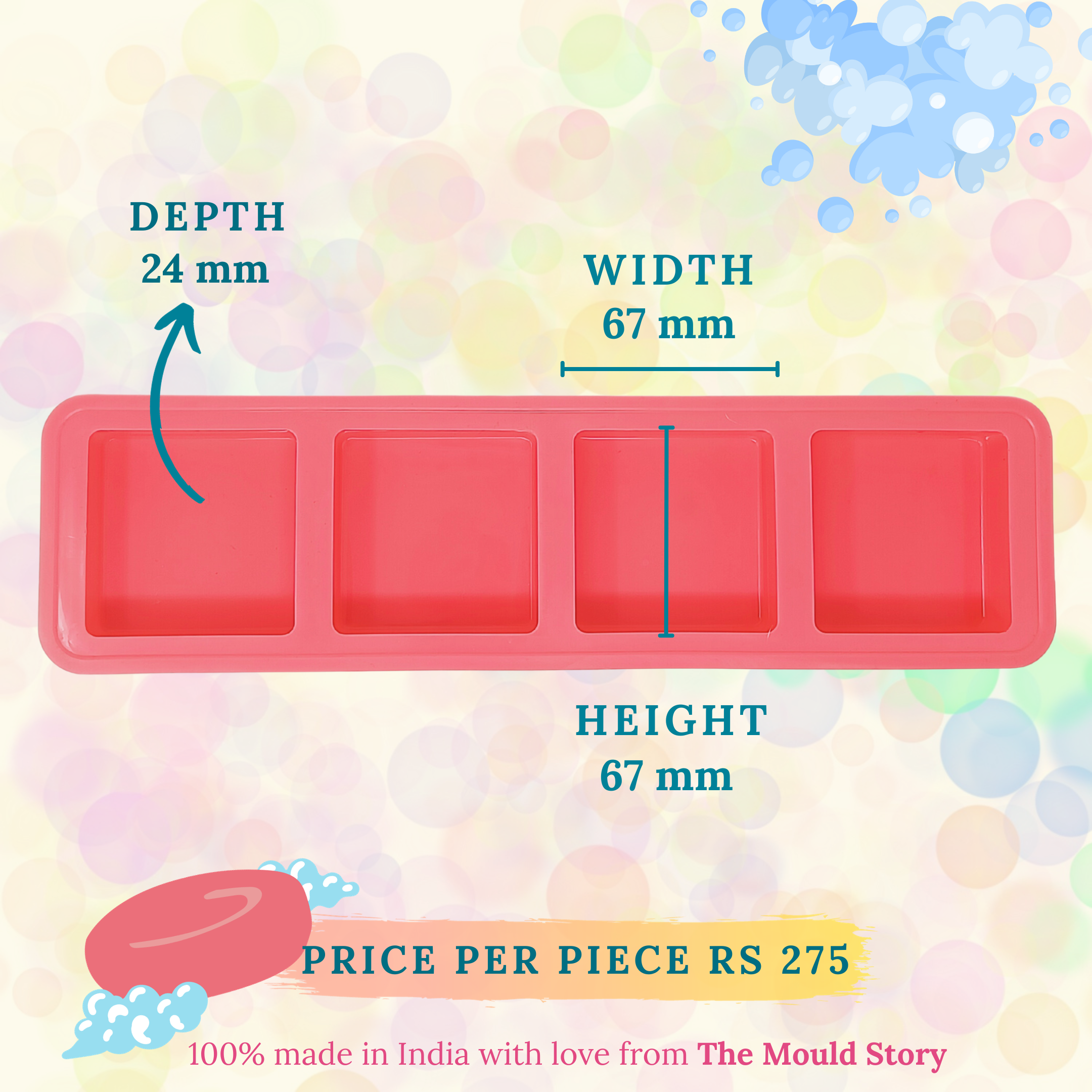 100ml Square Soap Mould - The Mould Story