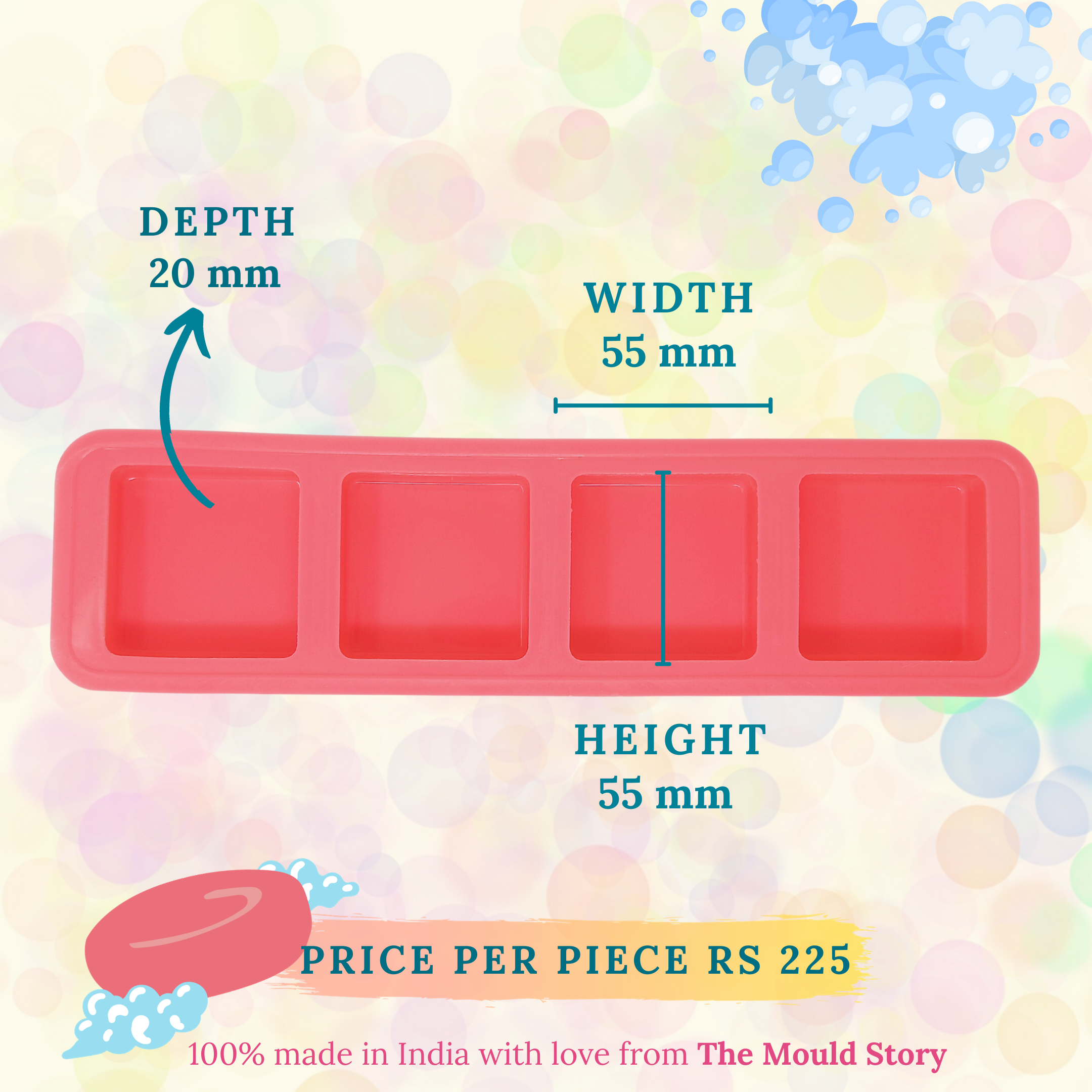 60ml Square Soap Mould - The Mould Story