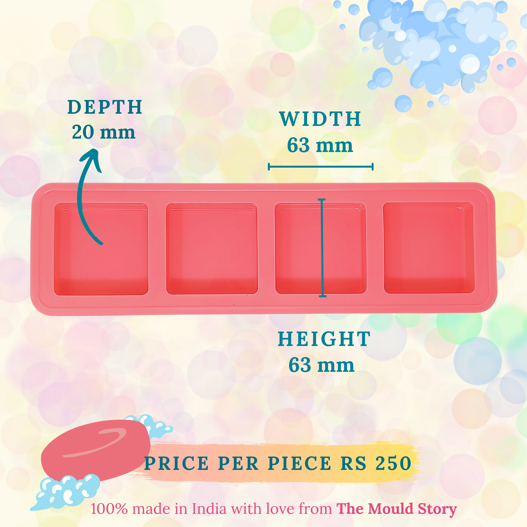 75ml Square Soap Mould - The Mould Story