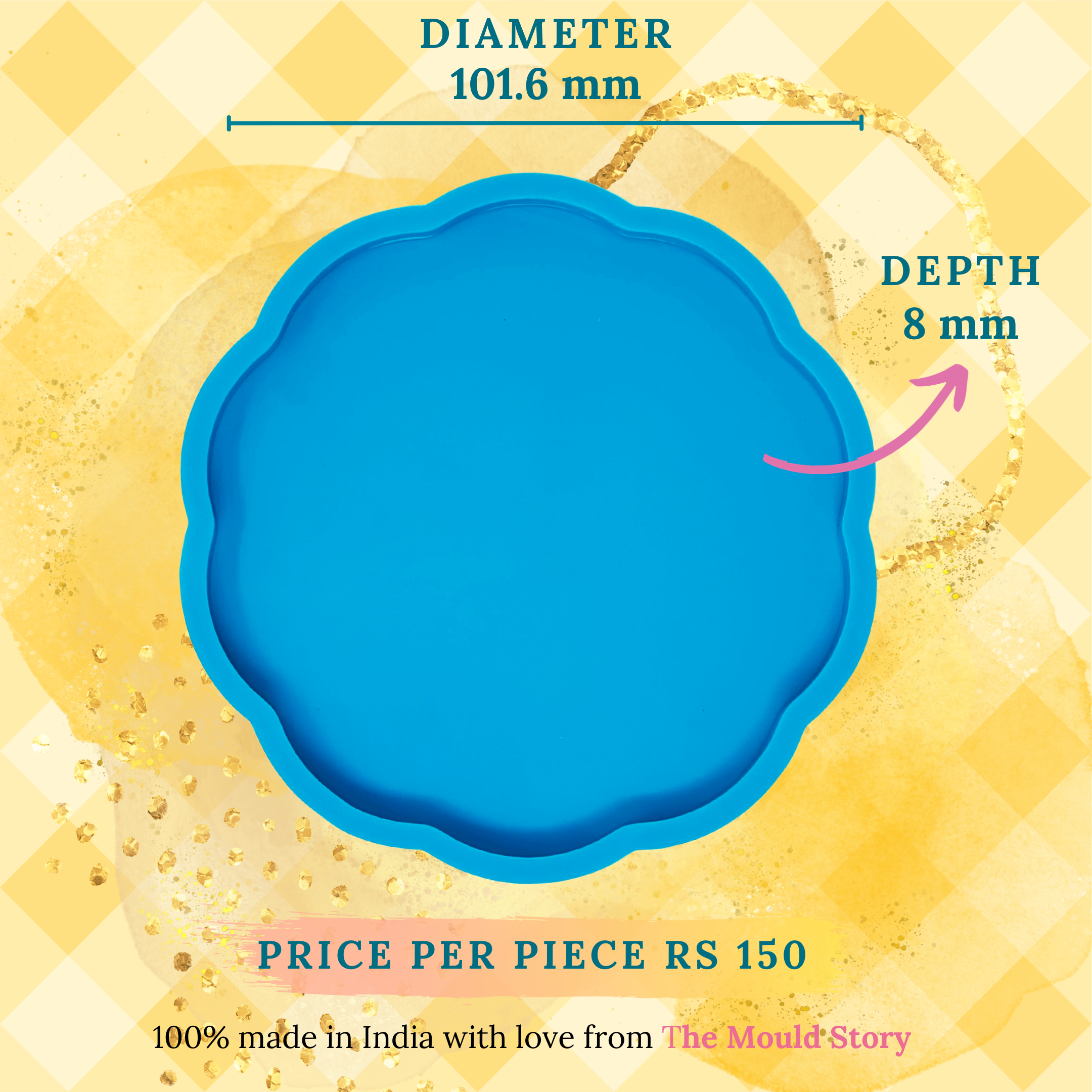 4 Inch Corrugated Edges Silicone Coaster Resin Mould for resin art - The Mould Story