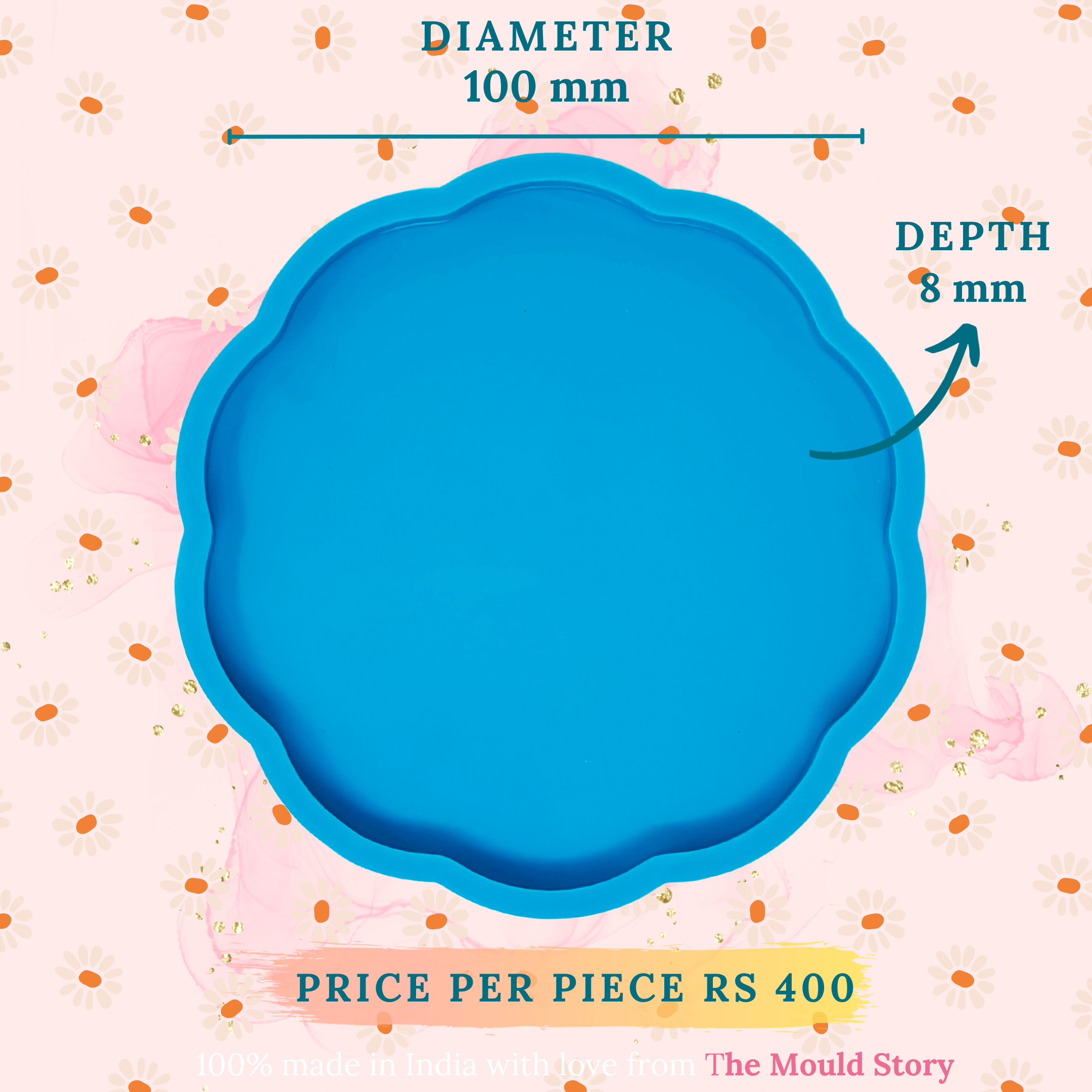 8 Inch Corrugated Edges Coaster Mould - The Mould Story