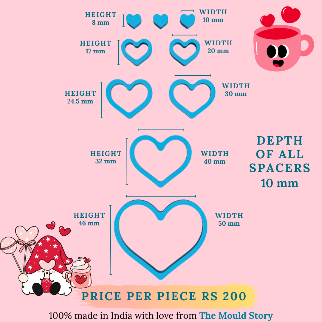 Heart Shaped Silicone Spacers - The Mould Story