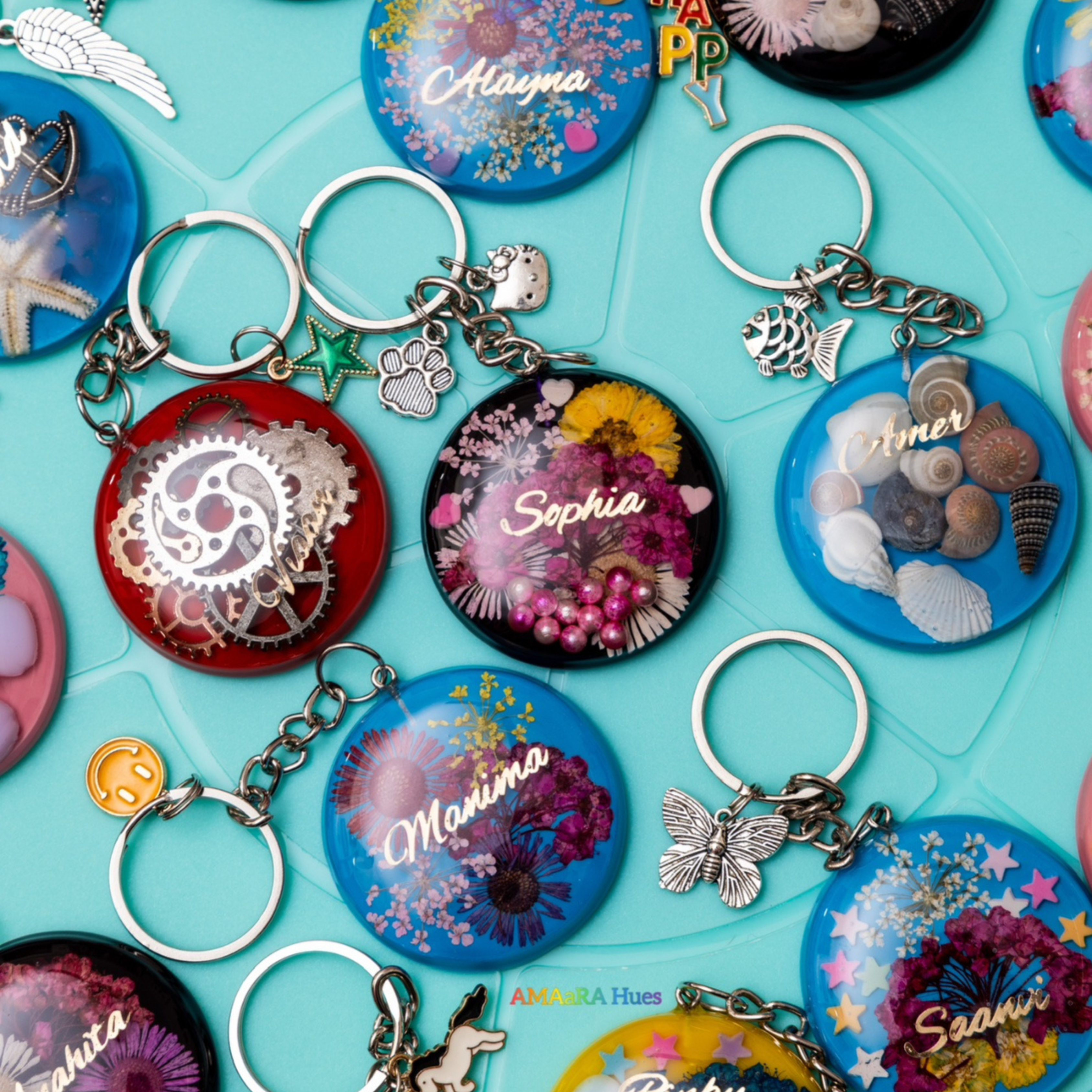 9 Cavity Round Dome Keychain Resin Mould - The Mould Story