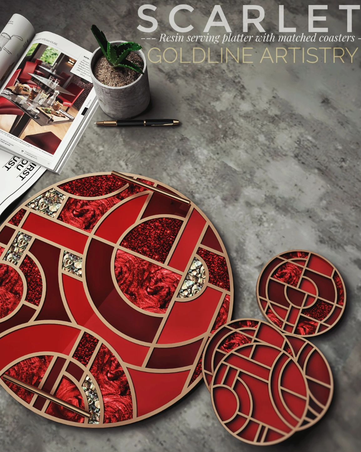 12 Inch Round Geometric Tray Mould - The Mould Story