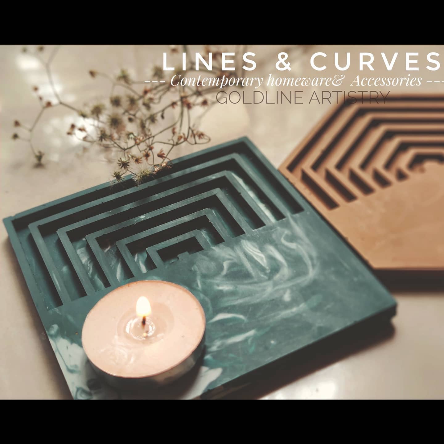 Square Half & Half Coaster Mould - The Mould Story