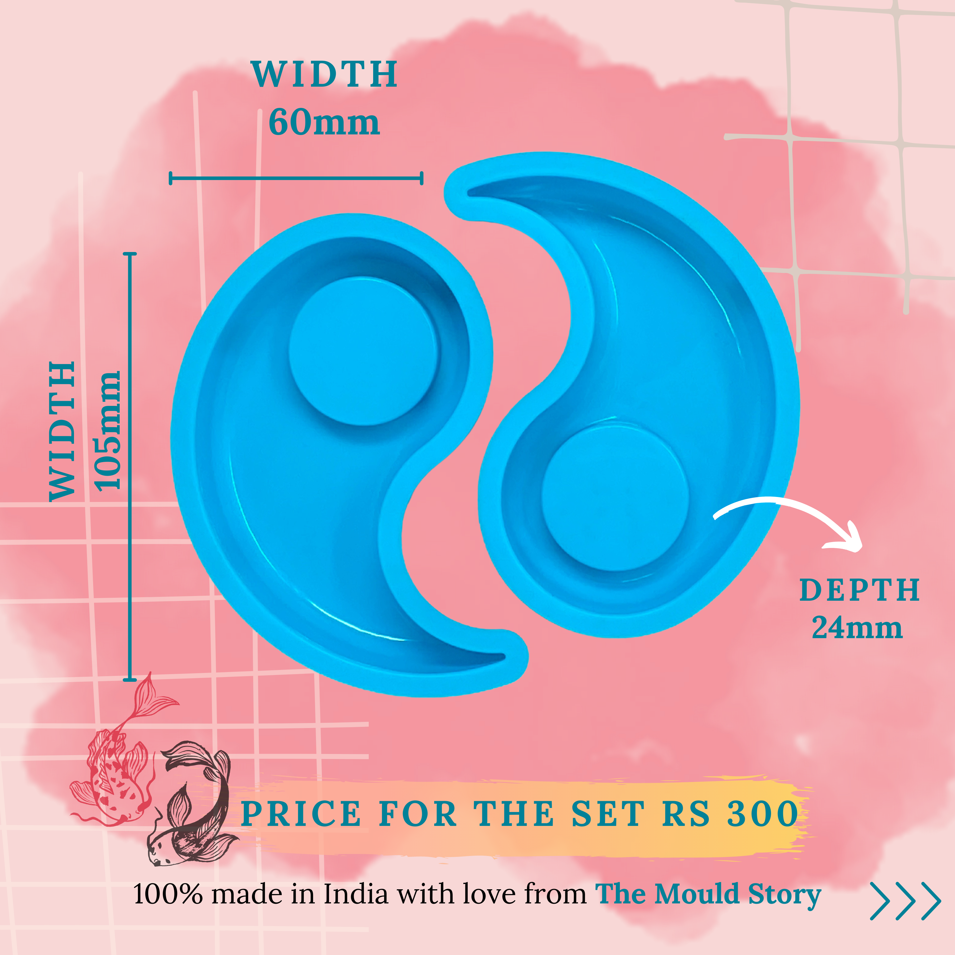 Yin Yang Tea light Holder - The Mould Story