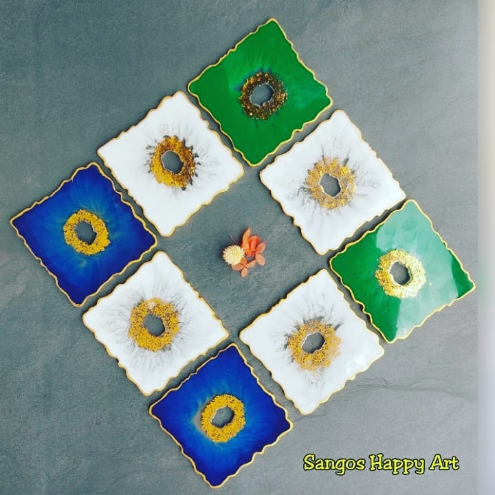 Donut Style Agate Square Coaster Mould - The Mould Story