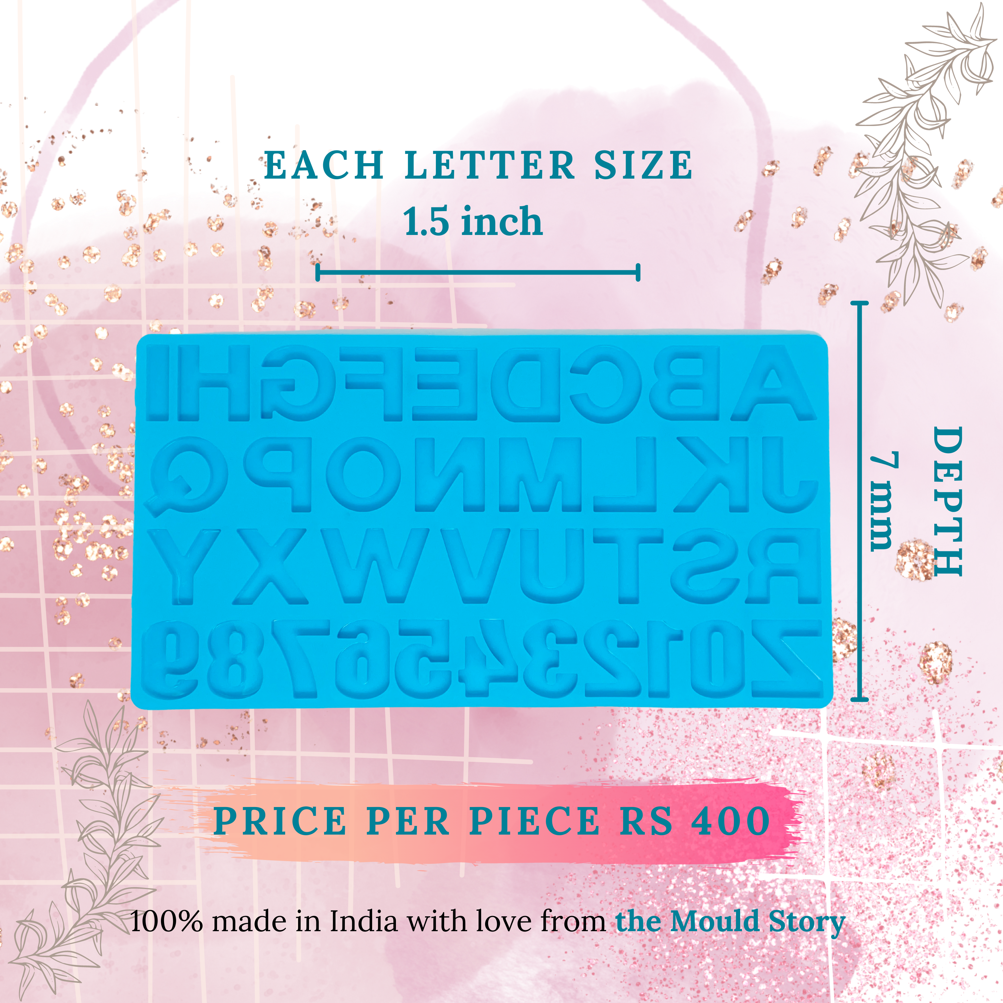 Alphabet Number 1.5 Inch Mould - The Mould Story