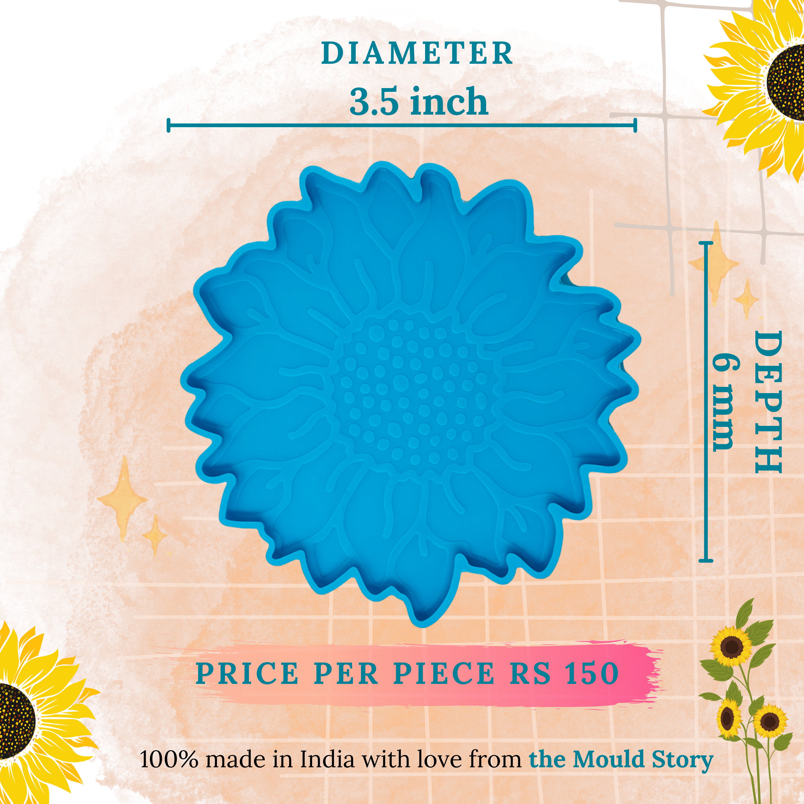 Sunflower Tea Coaster Mould - The Mould Story