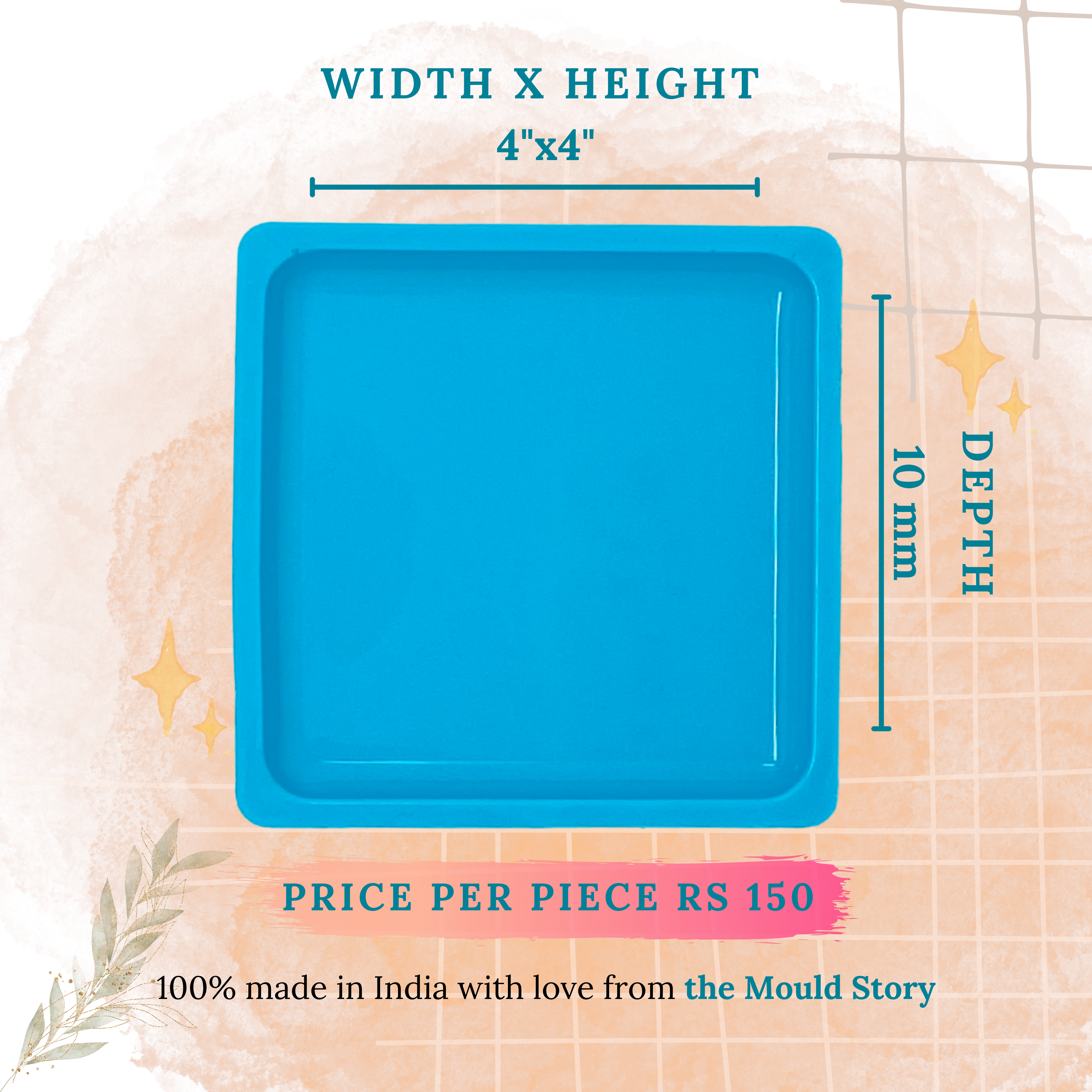 4" Square Coaster Pack of 4 - The Mould Story