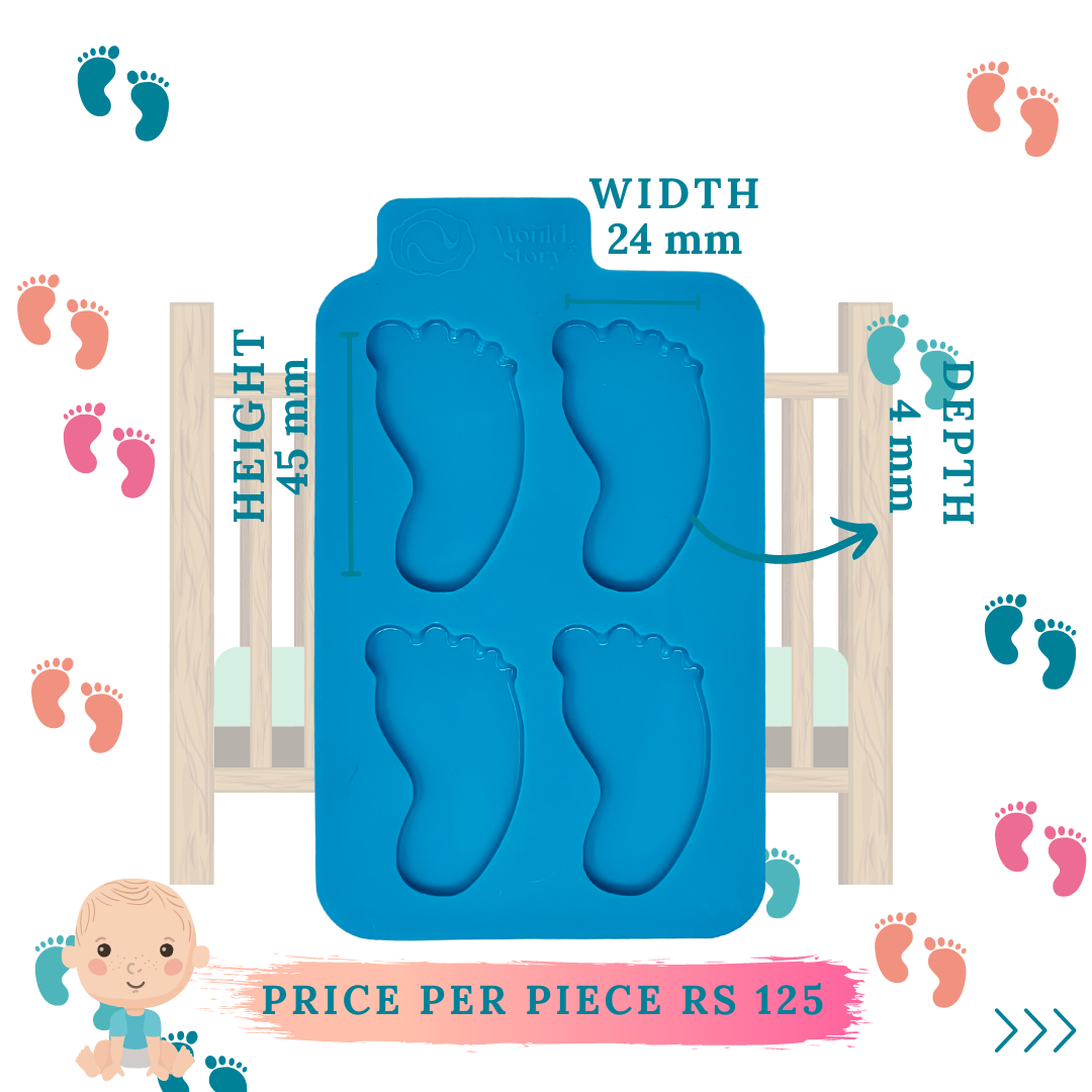 Baby Feet Keychain Silicone Resin Mould for resin art - The Mould Story